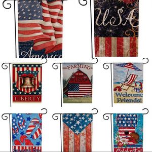 Drapeau national de l'Amérique USA Célébrez la bannière en tissu imprimé recto-verso Liberty Farming Garden Décoration Drapeaux rectangulaires verticaux 6JY G2