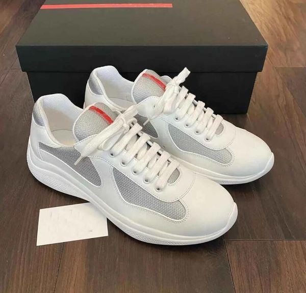 America's Low Cut Sneaker America Cup Baskets Chaussures En Cuir Verni Baskets En Maille Semelle En Caoutchouc Tissu Sports À Lacets En Nylon Casual Sports De Plein Air Usine 38-46Box