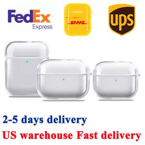 Amerika Voorraad 1-3 dagen Levering UPS/DHL/FEDEX Voor Airpods pro 2 3 4 2e generatie Oortelefoon schokbestendig hoesje Hoofdtelefoonaccessoires airpod Beschermend TPU-hoesje