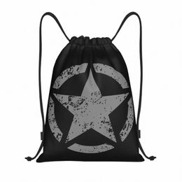 America Tactical Army Military Star Drawring Bag Men Women Portable Sports Gym Sackpack Shop Storage Backpacks 13OA#