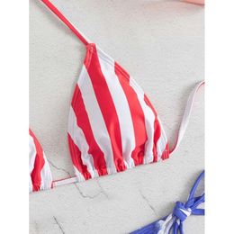 Americaag Swimsuit Women's New American Flag 3d Print Patriotic Bikini Set Split Bathing Suit voor vrouwen Summer Beach Wear