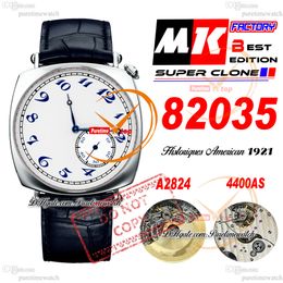 American 1921 82035 A4400 Reloj automático para hombre MKF Caja de acero de 40 mm Esfera blanca Cuero azul Super edición Wathes Puretimewatch Reloj Hombre Montre Hommes PTVC f2