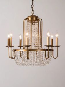 Amerikaanse antieke kristallen hanglampen Franse luxe kroonluchter hanglampen armatuur goud hangende lampen voor plafond kamer decor huis binnenverlichting decoraties