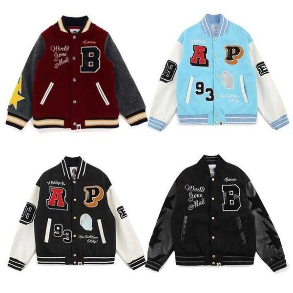 Veste de baseball américaine hommes femmes vestes de variétés B 23 veste de créateur de singe 3d broderie patchwork cardigan manteau sweat hip-hop manteaux de laine surdimensionnés