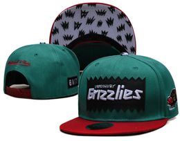 Amerikaanse basketbal grizzlies snapback hoeden teams luxe designer finales kampioenen kleedkamer casquette sport hoed strapback snap terug verstelbare cap a0