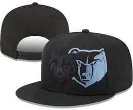 Amerikaanse basketbal grizzlies snapback hoeden teams luxe designer finales kampioenen kleedkamer casquette sport hoed strapback snap terug verstelbare cap a4