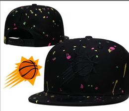Baloncesto estadounidense "Suns" Snapback Hats 32 Equipos de diseñadores de lujo Finales Campeones Casquets Casquette Sports Strapback Snap Back Atplitable Cap A10