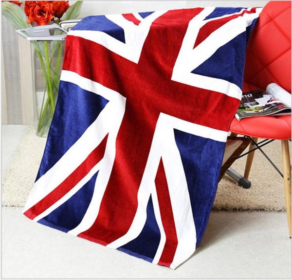 American British Flag Design Bath Bath Torle 140x70cm Absorbant Cotton Beach Tail Drying Washing Occline de maillot de bain serviettes de douche 7057331