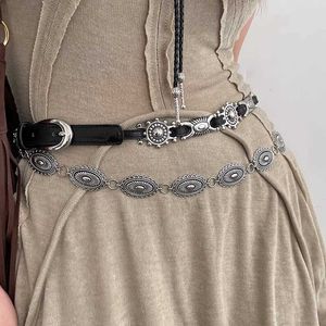 Ceinture américaine sculptée, ceinture elliptique géométrique, nouveaux accessoires de jeans polyvalents, conception de niche, sensation métallique 240315