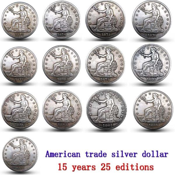 Jeu de pièces américaines 1873-1885 -p-s-cc 25 pièces copie coin282O