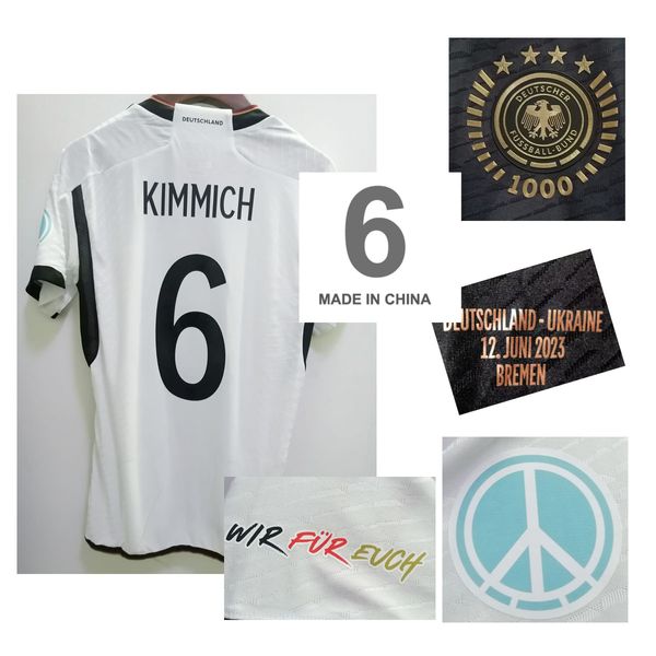 American College Football WeaMatchworn Player Issue 2023 ALLEMAGNE 1000e anniversaire des Jeux Maillot SANE KIMMICH Haverz Maillot Player ISSUE Sports Jersey