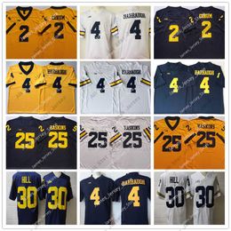 American College Football Wear 2 Blake Corum Jersey 4 Jim Harbaugh Jersey 25 Hassan Haskins 30 DAXTON HILL NCAA MICHIGAN WOLVERINES STITTERDE COLLEGE VOETBAL JERSEY