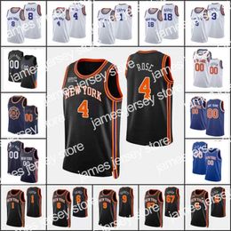 American College Football Wear 2022 Knickss Hommes Basketball Maillots RJ Barrett Jalen Brunson Randle Derrick Rose Jersey Fournier Immanuel Quickley Obi Toppin Mitch