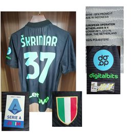 American College Football Wear 2022 Match Worn Player Issue Inter Vs Empoli Maillot LAUTARO Skriniar Barella BROZOVIC avec étiquette de lavage Maillot SPorts Shirt