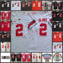 American College Football Wear 2022 NCAA OSU OHIO STAAT BUCKEYES STITTERDE VOETBAL JERSEY 2 J. K. DOBBINS Jerseys 2 Chris Olave 2 Chase Young 4 Julian Fleming