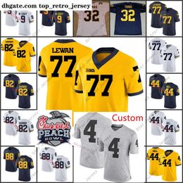 American College Football Wear 2022 NCAA Custom Michigan Wolverines Jersey de fútbol cosido 78 Erik Magnuson 61 Graham Glasgow 96 Ryan Glasgow 10 Anthony Solomon 1