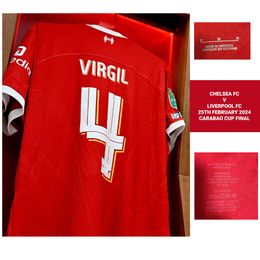 American College Football Wear 2024 Carabao Cup Final Jersey VIRGIL Luis Diaz Szoboszlai M.SALAH DRAWIN Maillot met volledige sponsor