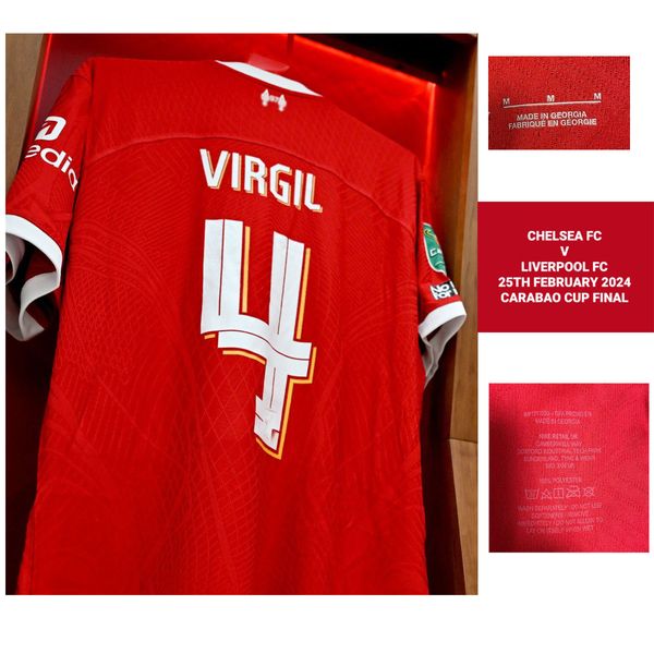 American College Football Wear 2024 Carabao Cup Final Jersey VIRGIL Luis Diaz Szoboszlai M.SALAH DRAWIN Maillot avec sponsor complet