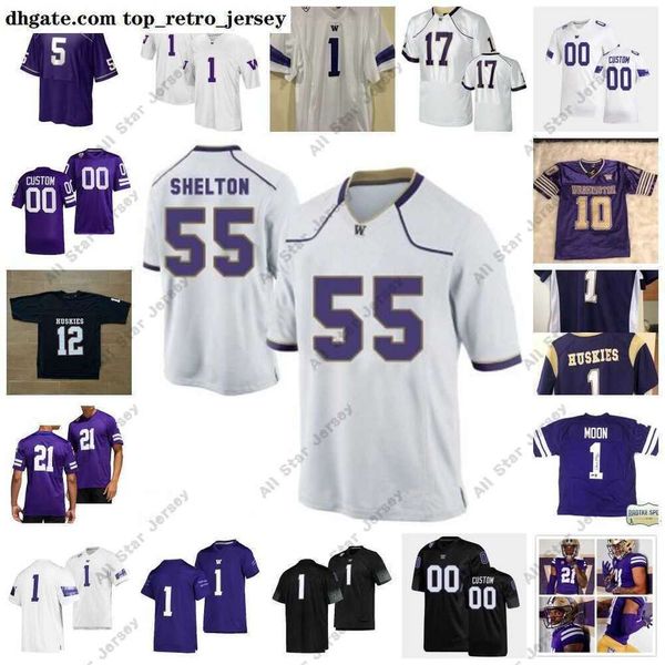 American College Football Wear 7 Sam Huard Jersey 17 Sav'ell Smalls 59 Draco Bynum 55 Troy Fautanu 71 Nate Kalepo 15 Daniel Heimuli 16 Roma Odunze 5 Sean McGrew Custom Custom