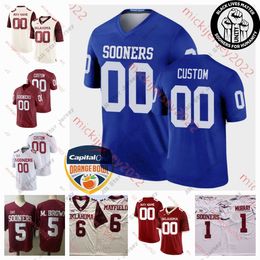 American College Football Wear American College Football Wear Youth Custom Oklahoma Sooners voetbalshirt 25 Jaden Knowles Gavin Sawchuk Tawee Walker Jayde