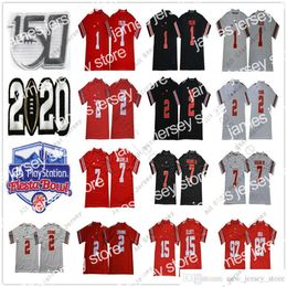 Vêtements de football universitaire américain Vêtements de football universitaire américain 2020 NCAA Ohio State Buckeyes Maillot Justin Fields OSU Playoff # 1 Chase Young 2 JK Dobbins Elliott Nick