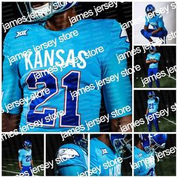 Vêtements de football universitaire américain Vêtements de football universitaire américain Kansas Jayhawks Ncaa College Jersey Jason Bean Jalon Daniels Ben Parster Miles Fallin Conrad Hawley P