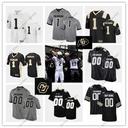 American College Football Wear American College Football Wear 2022 NCAA Custom Colorado Buffaloes genaaid voetbaljersey 3 Derrion Rakestraw 1 Charcoal Untouch