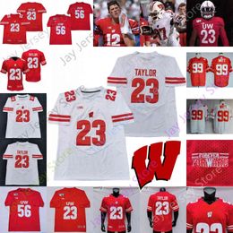 Vêtements de football universitaire américain Vêtements de football universitaire américain Maillot de football Wisconsin Badgers NCAA College Melvin Gordon T.J. Watt Jack Coan Jonathan Taylor Qui