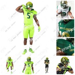 American College Football Wear American College Football Wear 2020 South Florida Bulls Slime Green Alternate Cade Fortin Johnny Ford Noah Johnson Katravis Marsh SM