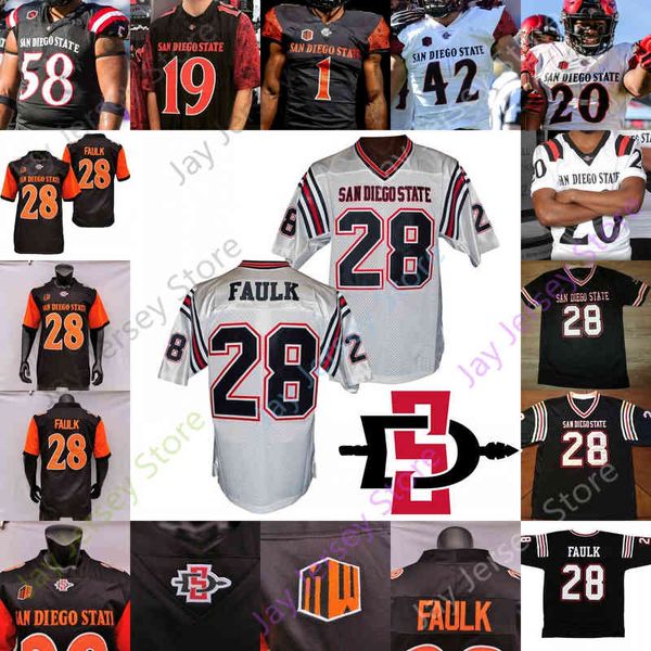 American College Football Wear American College Football Wear Custom San Diego State Aztecs Football Jersey NCAA College 3 Carson Baker 26 Kaegun Williams Elijah Ko