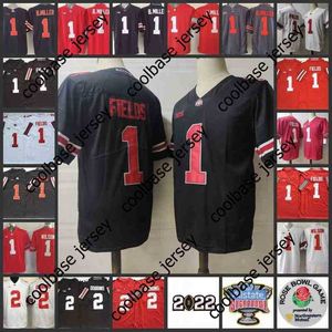 American College Football Wear College 2022 NCAA Ohio State Buckeyes Maillot de football cousu 1 Maillots Justin Fields 1 Baxton Miller 1
