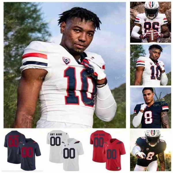 Ropa de fútbol americano universitario universitario Camiseta de fútbol de los Wildcats de Arizona Universidad de la NCAA Rob Gronkowski Nick Foles Khalil Tate Brightwell J.J. Taylor Cunningham Berr