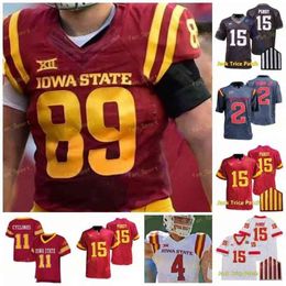 American College Football Wear College Custom Iowa State Cyclones ISU Football Jersey NCAA College 9 Will McDonald IV 56 Latrell Bankston 15 Brock Purdy 28 Breece Hal