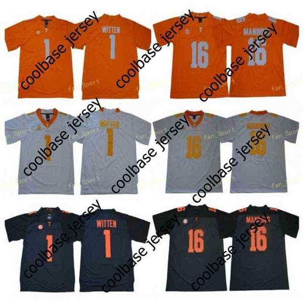 American College Football Wear College NCAA Tennessee Volunteers 16 Peyton Manning Jersey Hommes Jason Witten 1 College SEC Men Stitched Orange