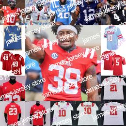 Ropa de fútbol americano universitario College Ole Miss Rebels Camiseta de fútbol NCAA Austin Keys Michael Trigg Mingo Heath Isheem Young Manning Wallace Patrick Willis Eli Ma