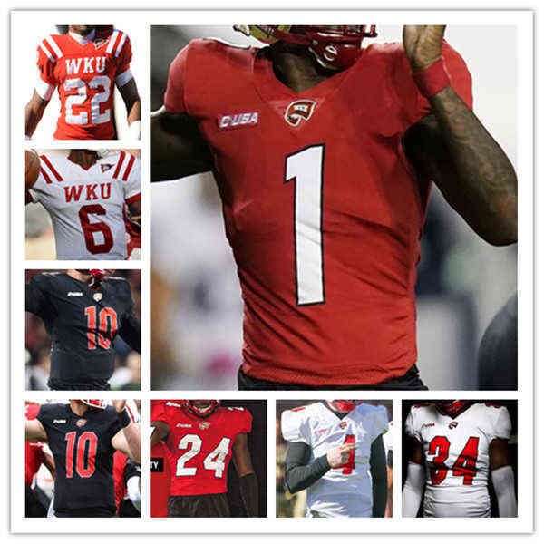 Vêtements de football universitaire américain Cusm Western Kentucky Hilltoppers WKU Maillot de football universitaire Bailey Zappe Adam Cofield Jerreth Sterns DeAng