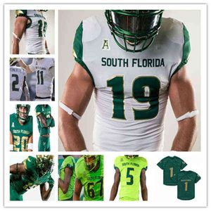 American College Football porte un maillot de football USF collégial personnalisé South Florida USF Timmy McClain Xavier Weaver Jimmy Horn Jr. Omarion Dollison