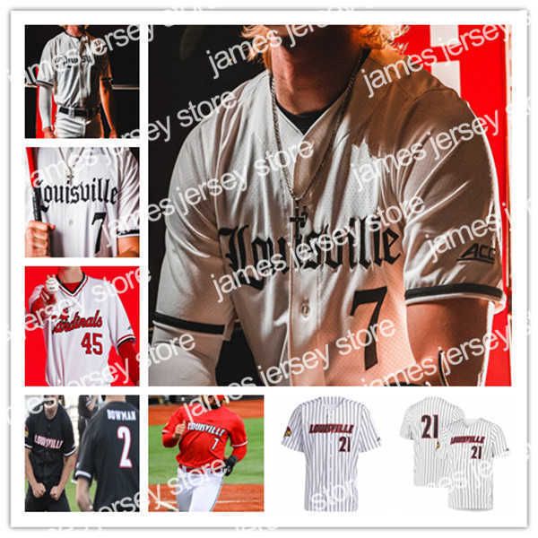 American College Football Wear Custom College Louisville Baseball Jersey Jack Payton Christian Knapczyk Logan Beard Isaac Humphrey Ben Metzinger Bianco Cameron M