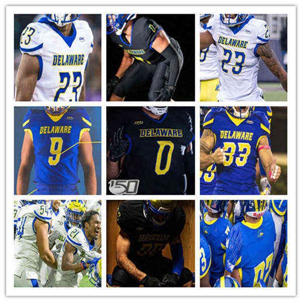 Vêtements de football universitaire américain Football personnalisé Delaware Blue Hens College Jersey PAT KEHOE DeJoun Lee Nolan Henderson Kedrick Whitehead DeJo