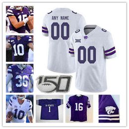 American College Football Wear Custom Kansas State Wildcats KSU College Football Jersey Skylar Thompson Will Howard Jaren Lewis Deuce Vaughn