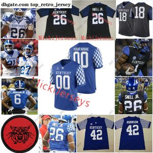 American College Football Wear Custom Kentucky Wildcats voetbalshirt Chris Lewis Jeremy Flax John Young Moses Douglass JuTahn McClain Deondre Buford Luke Fulto