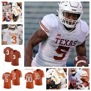 American College Football Wear Custom Mens College Texas Longhorn 43 Zach Edwards 57 Christian Rizzi Lance St. Louis Cole Hutson Cameron Williams Sawyer Goram 62 Con Con