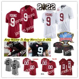 American College Football Wear Custom Ncaa Alabama Crimson Tide College voetbalshirts Bryce Young Jahmyr Gibbs Ja'Corey Brooks DeMarcco Hellams Henry To'oTo'o