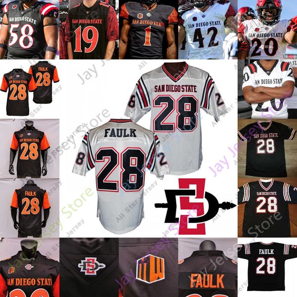 American College Football Wear Custom San Diego State Aztecs Football Jersey NCAA College 3 Carson Baker 26 Kaegun Williams Elijah Kothe Isaiah Richardson Caden McD