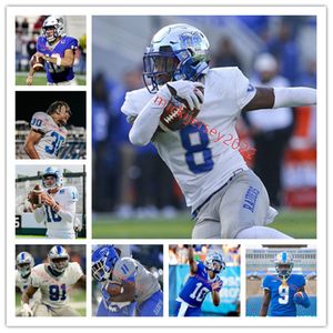 American College Football Wear Custom Stitched Middle Tennessee Blue Raiders Football Jersey Mens Youth Deidrick Stanley II Kyle Lowe A'Varius Sparrow Timar Roger