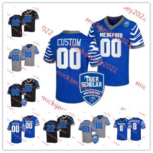 American College Football Wear Custom Stitched Memphis Football Jersey Andrew Jones Tevin Carter Cormontae Hamilton Geoffrey Cantin-Arku Royce White Cam'Ron Jac