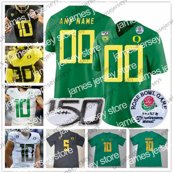 Vêtements de football universitaire américain personnalisés Canards de l'Oregon # 33 Cyrus Habibi-Likio 3 Johnny Johnson III 6 Juwan27 Jacob Breeland 22 Dar259E