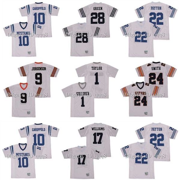 American College Football Wear EMMITT SMITH SEAN TAYLOR JIMMY GAROPPOLO DOUG WILLIAMS 22 WALTER PAYTON DARRELL GREEN SONNY JURGENSEN HIGH SCHOOL Camiseta de fútbol