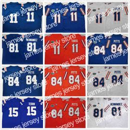 American College Football Wear Florida Gators maillot de football cousu 11 Kyle Trask 84 Pitts 15 Tim Tebow 22 Emmitt Smith-E.Smith 81 Aaron Hernandez