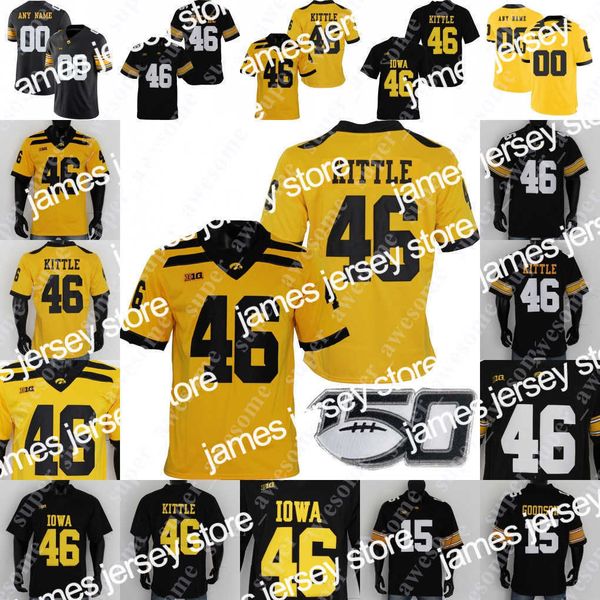 American College Football Wear Football Jerseys NCAA Iowa Hawkeyes Football Jersey Kaevon Merriweather Terry Roberts Riley Moss Sebastian Castro Matt Hankins Jer